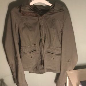 Army jacket with detachable hood